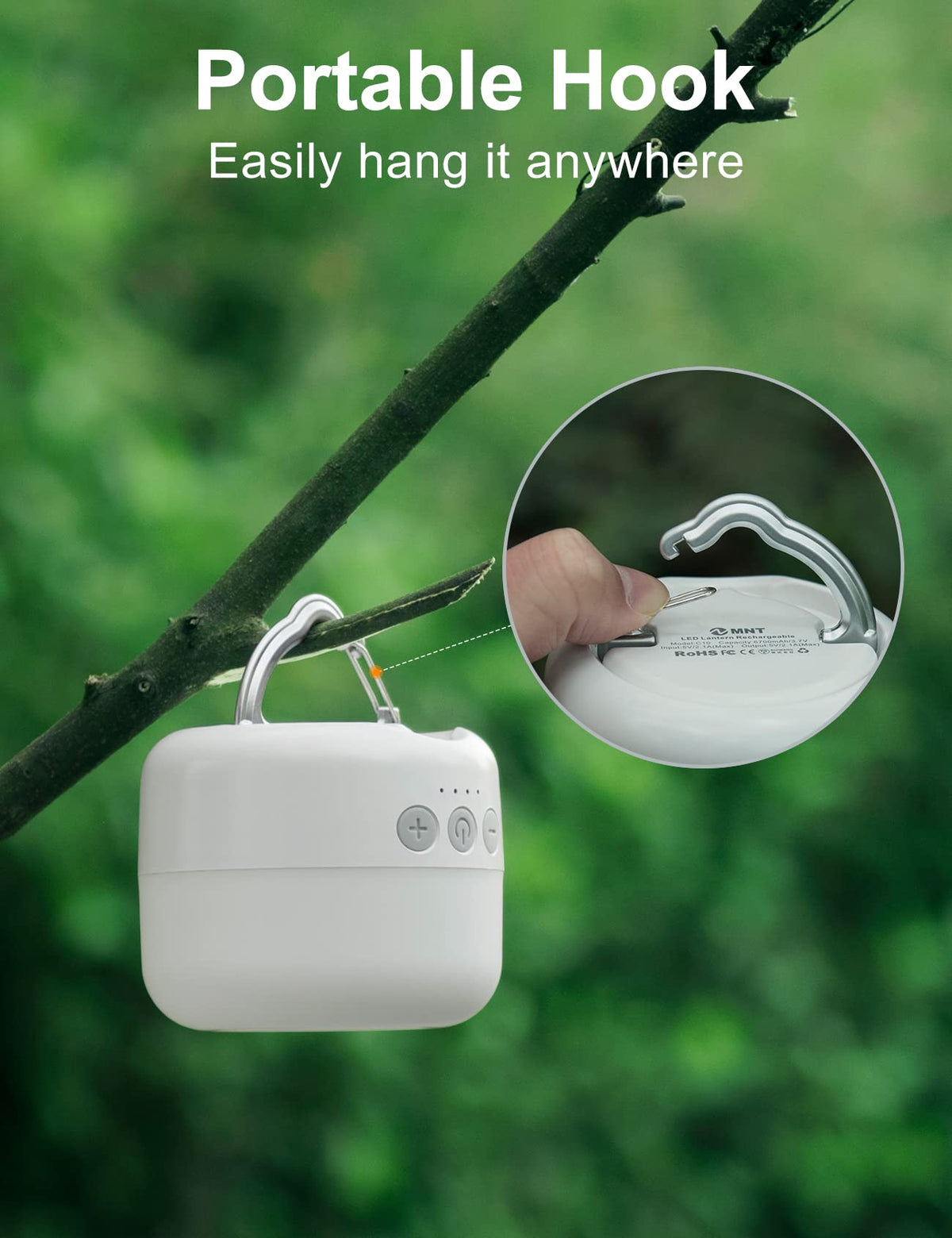 ZMNT LED Camping Lantern Rechargeable 1000LM, Up to 300H Running Time Camping Tent Light, 6700mAh Emergency Hanging Light for Hurricane, Power Outages, Home, Hiking, Water-Resistant, Black