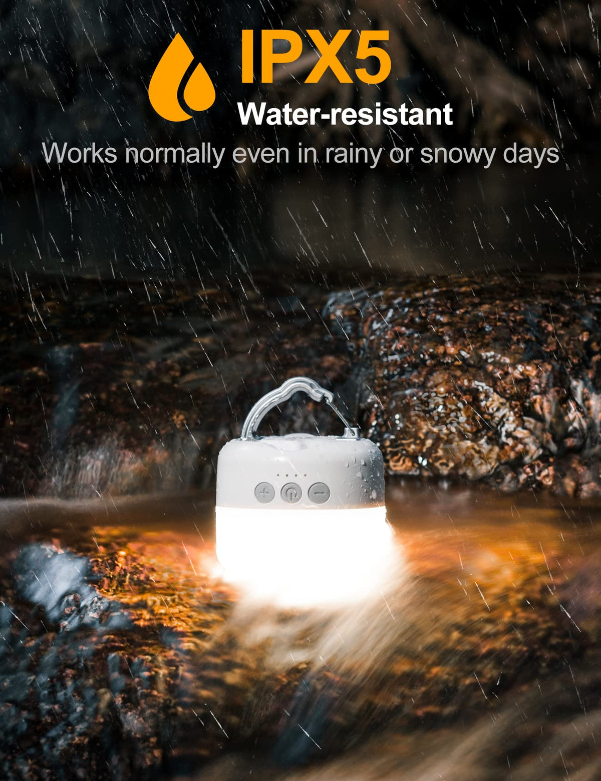 ZMNT LED Camping Lantern Rechargeable 1000LM, Up to 300H Running Time Camping Tent Light, 6700mAh Emergency Hanging Light for Hurricane, Power Outages, Home, Hiking, Water-Resistant, Black
