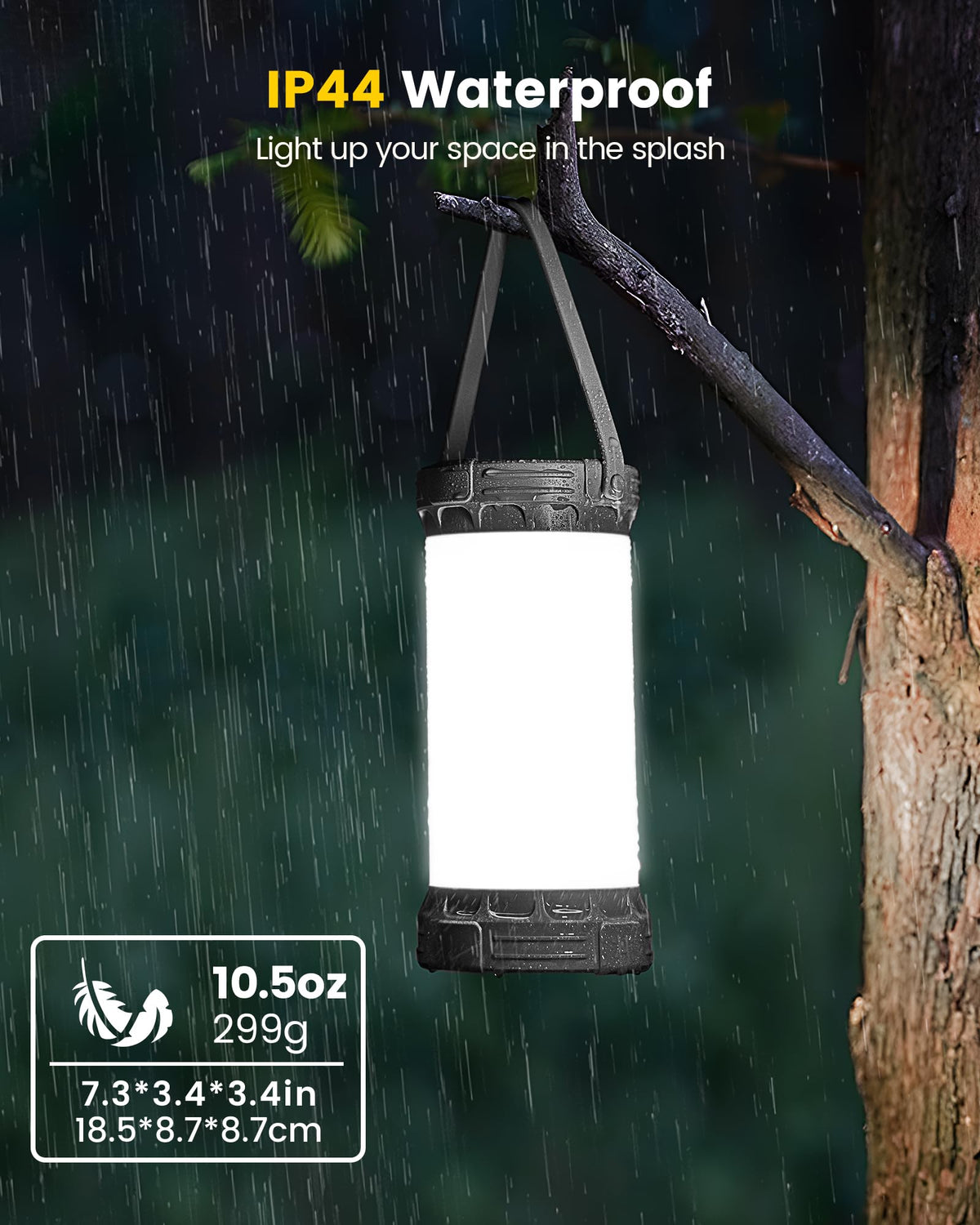 Glocusent LED Rechargeable Camping Lantern, Camping Light with 5000mAh