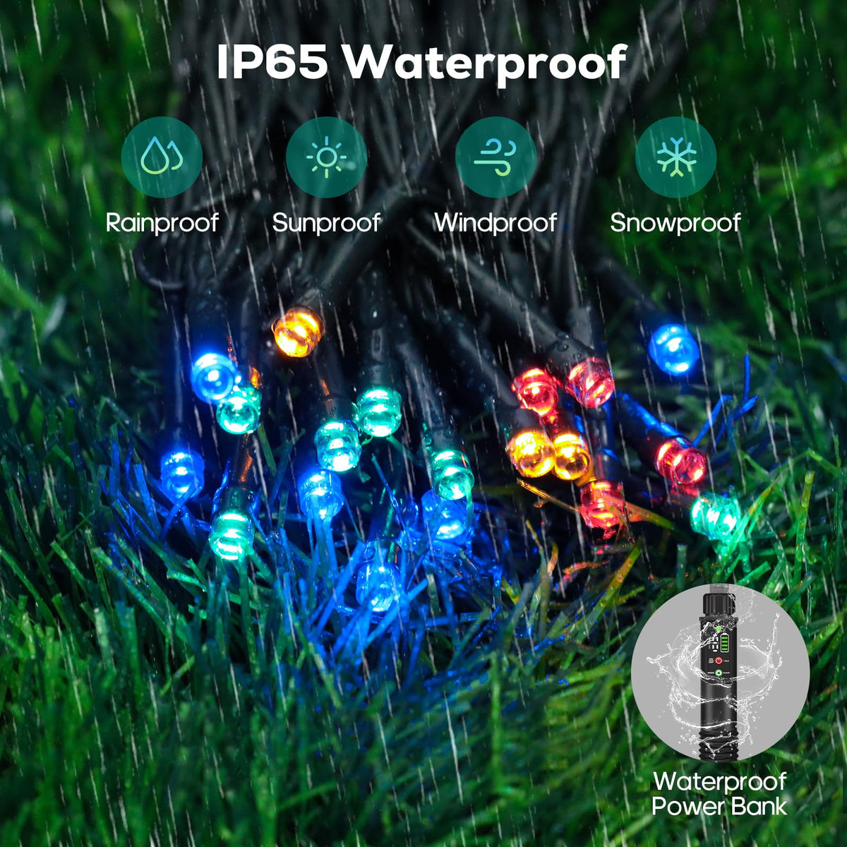 Rechargeable String Lights, 33ft 200LED Rechargeable Fairy Lights with Remote, Timer, IP65 Waterproof Portable Camping Lights for Tent, Patio, Bedroom, Outdoor Decor(Warm White)